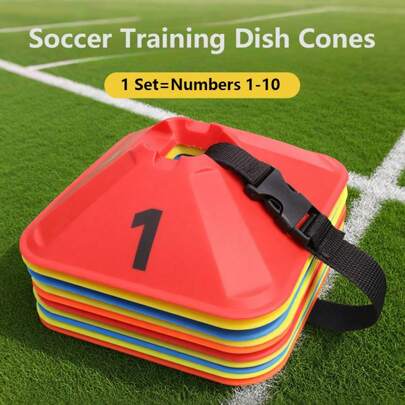 1 Set Flower Patterned Numbered Plates, Numeric 1-10, Football Basketball Training Marker Discs