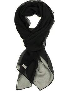 2025PANTONIGHT Long Chiffon Sheer Scarf For Womens - 065 Plain Black - View 7