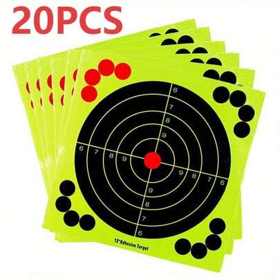 10/20pcs Large Durable Self-Stick Gun Shooting Target Stickers For Precision Darts Training, Shooting Practice, Tactical Gear, And Hunting