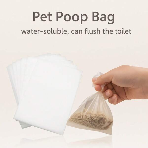 QileQPet Sacos descartáveis para cocô de gato, 20/50/100 unidades, sacos para areia descartável para cocô de animal de estimação, sacos para resíduos de animais de estimação solúveis em água, especializados para cocô, areia para gatos, saco descartável para dissolver fezes de gato, Easy Tie à prova de vazamentos, reforçado e sem perfume