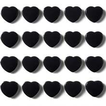 Imanes de nevera - 20PCS imanes de nevera lindos, imanes decorativos fuertes para pizarra blanca, casillero, foto y mapa - imán pequeño negro de alta resistencia para hogar oficina escuela cocina (corazón) - Imán de corazón negro - 40 unidades - Ver 1