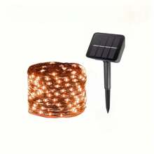 1 件 12M100LED 太阳能铜线灯，有三种灯光颜色可供选择，适用于派对、花园和房间装饰万圣节装饰房间装饰万圣节花园装饰礼物仙女节日装饰节日装饰 - 太陽能銅線燈 - 查看 9