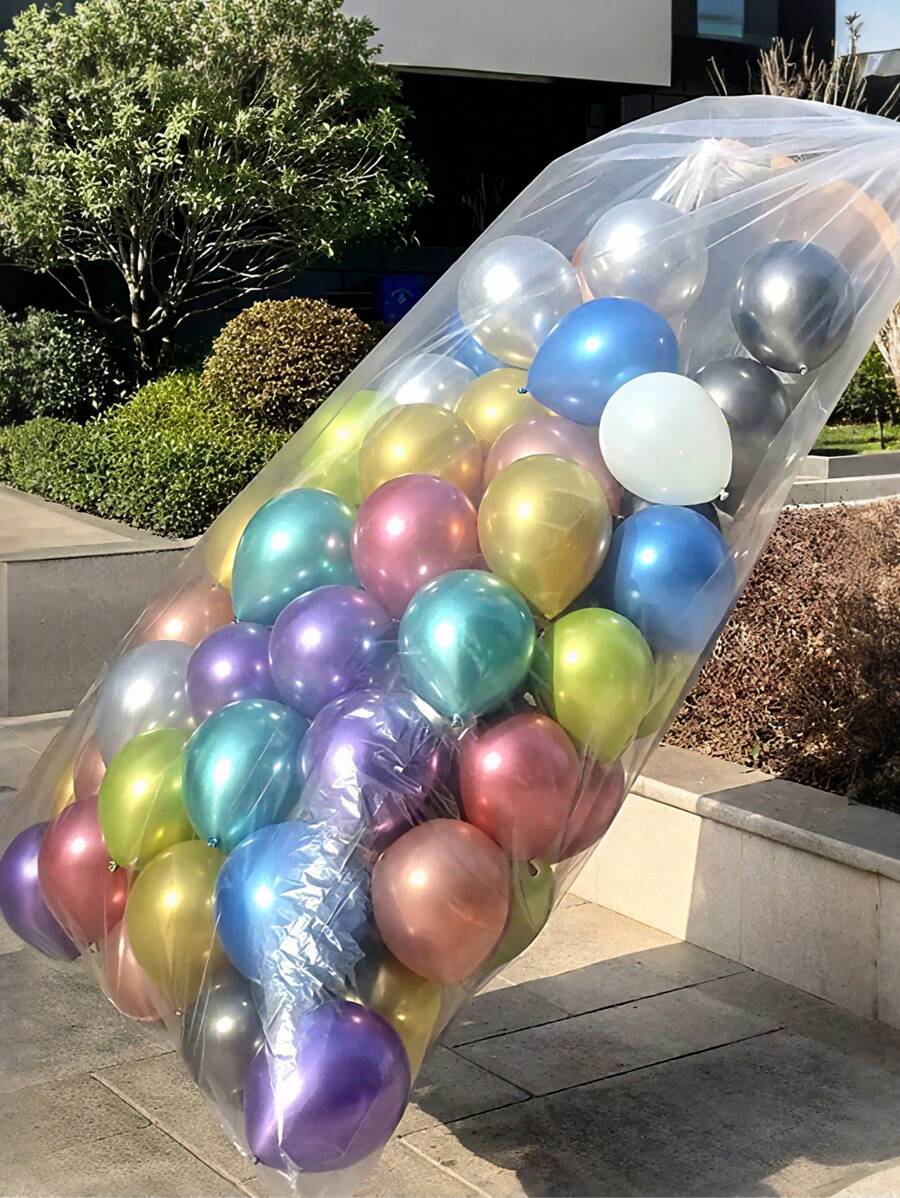 1/2/3/5 قطعة حقيبة تخزين بالون كبيرة بمقاس 1.2*1.5م، حقيبة بلاستيكية كبيرة شفافة لنقل البالونات وتخزين شجرة الميلاد