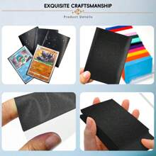 300 Stück 66*91mm Standard MTG Kartenhüllen (PP-Material), geeignet für 63*88mm große Brettspielkarten, Sammelkarten, TCG-Karten, Sportarten-Karten, matte schwarze Rückseite, perfekt zum Mischen - geeignet für Familienpartys, Spiele, Sammlungsschutz