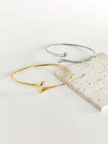 1 Piece Of European And American Design Open Armchain Fashionable Arm Ring Liquid Wind Element Ring Water Droplet Metal Arm Bracelet Suitable For Women To Wear On Daily Outings And Vacations (Do Not Break When Wearing It)