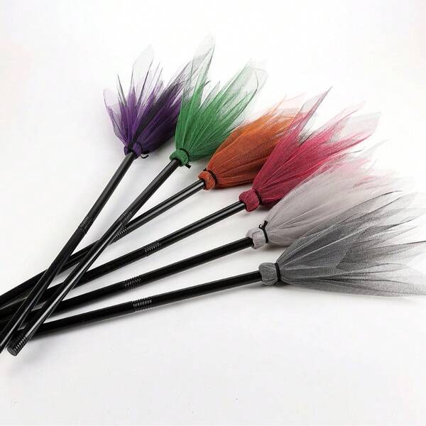 1 Pc Halloween Vintage Witch Broom, Flying Broomstick, Holiday Decoration, Cosplay Prop, Suitable For Halloween Decoration, Home Hanging, Party Props, Detachable