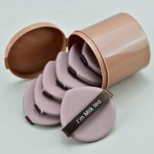 Set de 7 piezas de esponjas de maquillaje con cojín de aire, incluye estuche de almacenamiento, disponibles en forma redonda/de lágrima, para usar en seco y húmedo, ideal para base de polvo, BB cream, etc.