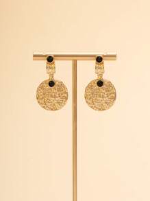1 collier et 1 paire de boucles d'oreilles, collier de perles noir et doré moyen-oriental, ensemble de bijoux vintage en or ton, collier multicouche exotique, collier contrastant noir et doré, collier à pendentif rond sculpté. Le collier de perles noir et doré évoque le rythme mystique des clochettes de chameaux des nuits étoilées du désert moyen-oriental. Porter cet ensemble de bijoux est un identificateur unique d'une promenade dans un marché moyen-oriental.
