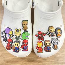 43 件漫威宇宙系列鞋饰套装，适用于木屐泡泡拖鞋、PVC 鞋饰、沙滩包配件、生日、圣诞节、万圣节派对礼物