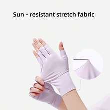 1 双女士夏季防紫外线手套，轻便舒适，适合户外运动、骑自行车、驾驶 - A - 查看 3