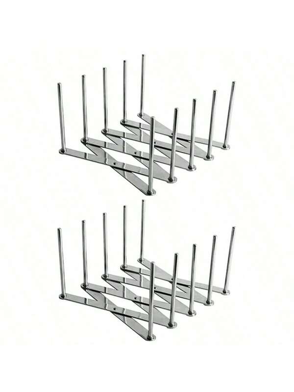 1/2 Packs Stand For Lids Pot Lid Holders Multipurpose Rack Pans Holder For Glasses Flexible Plate Holder Kitchen Organizer