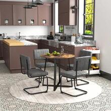 FurnitureR Mesa Comedor Mesa Redonda Rústica con Patas Metal para Cocina Sala Estar Mesa Café Mesa Bistró para Cafetería Bar - como en la foto - Ver 8