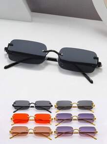 Lunettes de soleil carrées en métal pour hommes et femmes, lunettes à monture fine , convenant pour la protection solaire en été, les vacances à la plage, les sports de plein air, les fêtes, la conduite, la pêche, le cyclisme, les achats et la prise de photos