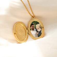 Custom Vintage Locket Necklace With Photo, Pet Memorial Necklace, Photo Locket Pendant, Keepsake, Christmas Gift, Wedding Gift, Gift For Her