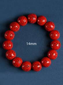 Pulseira de mantra com 6 palavras e cinábrio nativo, pulseira elástica de areia dourada roxa com alto teor de areia do imperador, pulseira vermelha da sorte para o ano de nascimento, ioga, estilo vintage para homens e mulheres, pode ser usada diariamente