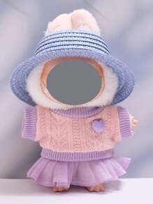 Clothes For Labubu 17cm The Monster Doll's Outfit Accessories Clothing DIY High-Quality Summer Hat Water Bottle T-Shirt And Shoes