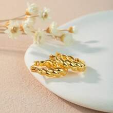 1 对开口莲花吊坠耳环女式不锈钢复古瑜伽佛教疗愈护身符吊坠耳环首饰 - 幾何 - 查看 5