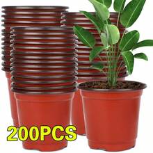 200PCS Plastic Plant Flower Garden Pots Nursery Seedlings Pot Growing Container - Orange - View 10