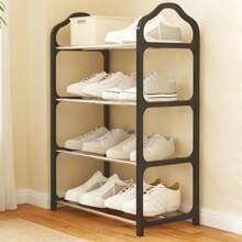 1pc 4 Tier Shoe Rack Organizer - Free-Standing Shoe Storage Cabinet For Closet, Front Door Entrance, And Entryway - Easy To Install And Space Saving