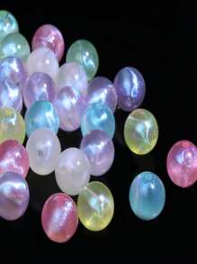 50pcs Mermaid Style Acrylic Decorative Beads, 8mm Rainbow Glitter Beads, Suitable For DIY Jewelry Making Necklaces, Bracelets, Earrings, Handmade Accessories And Unique Gifts