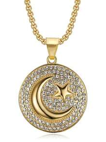 1 Stück Mode Hip Hop Stern Karten Set mit künstlichem Zirkonia Frauen Anhänger Halskette Schmuck Amulett Schmuck