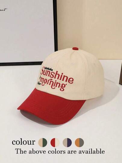 1pc Men's Contrast Color Embroidered Letter Soft Top Casual Retro Baseball Cap, Suitable For Daily Commute And Outdoor Wear
