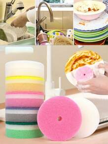 5/3pcs Flower-Shaped Dish Washing Sponges, Scrubbing Pads, Colorful Sponge Brushes For Dishes, Cookware, Glassware, Kitchen Cleaning Tools