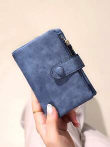 New Women Wallets PU Leather Female Short Hasp S Small Coin Card Holders Large Capacity Bag Portable Clutch With Strap For Women Wallet Purse Wallet Small Wallet
