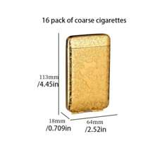 1pc Metal Vintage Cigarette Case, Triple Open Cigarette Box, Fashionable Gentlemen Style, Holds 20 Regular/16 King Size Cigarettes, Unisex Portable Metal Cigarette Case, Engraved Cigarette Box With Anti-Crush Design