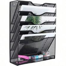 EasyPAG Organizador de archivos de pared de malla para libros 5 compartimentos negro mejorado - Mejoranegro - Ver 1