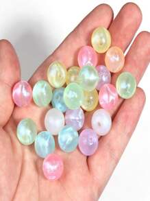 50pcs Mermaid Style Acrylic Decorative Beads, 8mm Rainbow Glitter Beads, Suitable For DIY Jewelry Making Necklaces, Bracelets, Earrings, Handmade Accessories And Unique Gifts