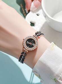 1/6pcs Simple & Casual Fashionable Women's Watch,Round Dial Pointer Quartz Watch A Gift For A Lady As A Gift For Students Returning To School