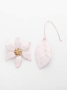 Brincos de flores assimétricos ZAA, ganchos de orelha de liga de óleo com gotas assimétricas e elegantes, brincos, brincos personalizados de flores frescas de verão