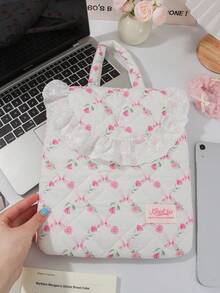 1 件粉色花卉图案平板电脑包 11 英寸电脑包，彩色可爱保护套小包文件袋笔记本电脑内胆包电脑手提包 11 英寸便携式桌包适用于 Mac Book ASUS 平板电脑手提包保护套 9-11 英寸兼容 iPad Air 4 Pro 11 Mini 5 iPad 保护套兼容三星防震袋包返校学校用品包适用于学校工作笔记本电脑包女士 Mac Book 保护套