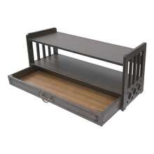 Altar Table With Storage, 2-Tier Meditation Table With Drawer, Floor Puja Table For Spiritual, Alter Cabinet For Witch Wiccan Buddhist Shrine Prayer Stand Riser Home Decor (Dark Walnut Color) - Màu óc chó sẫm - Xem 2