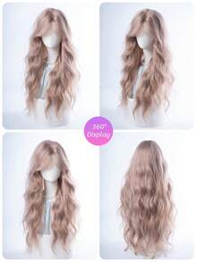 SHUDUO 1 Parrucca con base per la fronte in pizzo 4*1, parrucca con onde per la fronte, parrucca con riga centrale, rosa semi-intrecciata per uso quotidiano, naturale, parrucca romantica di moda (accessori non inclusi)