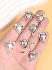 8pcs Catholic Our Lady Of Guadalupe Three-Hole Charm Connectors, DIY Rosary Necklace Jewelry Metal Parts