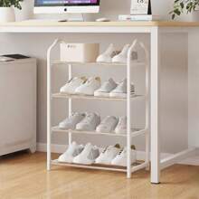 1pc 4 Tier Shoe Rack Organizer - Free-Standing Shoe Storage Cabinet For Closet, Front Door Entrance, And Entryway - Easy To Install And Space Saving