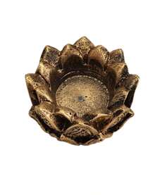 Incensário E Castiçal Flor De Lotus Em Resina 4cm 2 Unidades Par de incensarios kit com 2 incensarios castiçal
