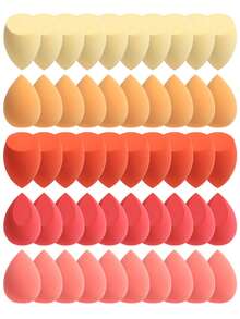 50 piezas Esponjas de maquillaje, esponjas suavizantes para la aplicación de BB cream, base de maquillaje, corrector y rubor, de uso húmedo/seco, sin látex, aptas para todo tipo de piel - Multicolor - Ver 21