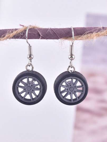 1 Pair Fashion Car Tire Earrings, Party Jewelry Decoration For Women