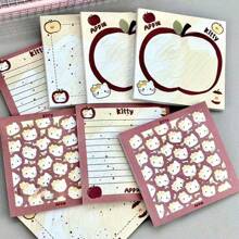 Sanrio Hello Kitty Oil Painting Apple Sticky Notes, Simple Ins Style, High Aesthetic, Cute, Student Memo Paper, Reusable N Times,For School Supplies,Back To School