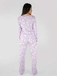 Women's Cotton Pajamas Long Sleeve With Trousers Winter Adult – Purple Sheep - Màu Lilac Tím - Xem 5