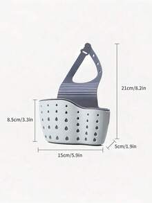 1pc Sink Hanging Drain Basket With Silicone Storage Box, Adjustable Shoulder Strap Drain Rack, Sponge Holder, Faucet Hanging Basket, Kitchen Storage Bag, Perfect For Storing Sponges And Rags In The Kitchen - 淺褐色的 - 查看 4