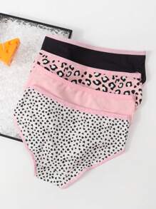 Set da 4 Pezzi Biancheria intima slip per Ragazze Pre-adolescenti, Stampa Semplice Fashion Cuore e Pois, Comodi