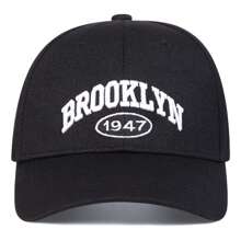 1 Stück Herren BROOKLYN 1947 Buchstaben & amerikanische Flagge Stickerei Baseball Kappe, Straßenmode Lässig Hut für Frühling/Herbst Outdoor, Reise, Strand