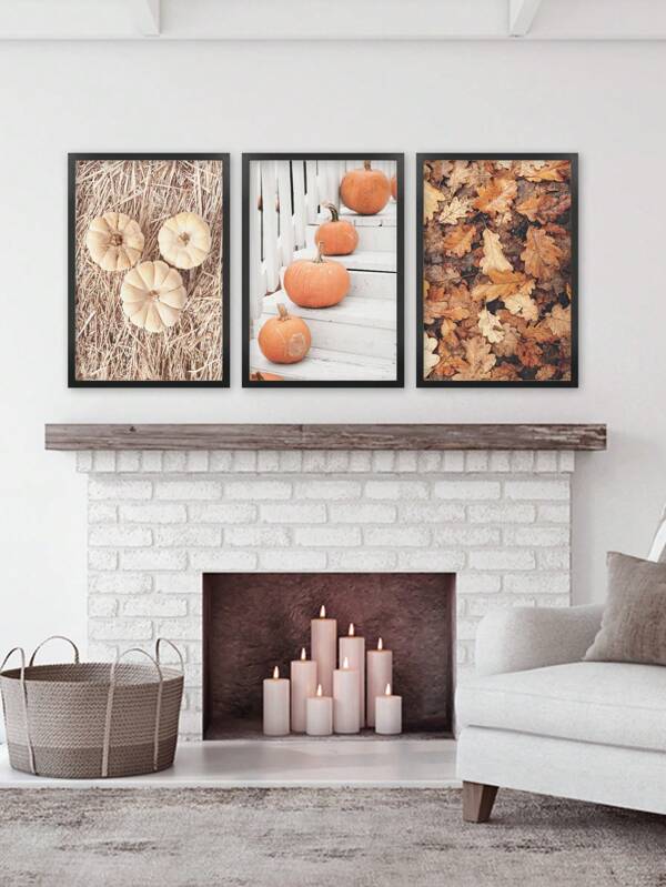 1/3pcs, Canvas Hanging Picture, Framed Art Decor, Ready To Hang, Wall Arts, Posters, Wall Art With Frame, Thanksgiving Posters, Fall Harvest Print, Pumpkin Photo Set, Farmhouse Fall, Kitchen Decor, Pumpkin Wall Art, Fall Print Art, Fall, Halloween, Halloween Decor, Room Decor, Dorm Decor, Bedroom Home Wall Decor, Fall Decor Autumn Decor