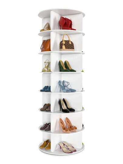 7-Tier 360° Rotating Shoe Rack | Spinning Shoe Organizer Tower, Vertical Carousel Storage For Shoes And Handbags
