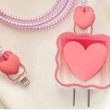 Apple Cable Protector Wave & Heart Bite Resistant Cable Sleeve Charging Accessories Set