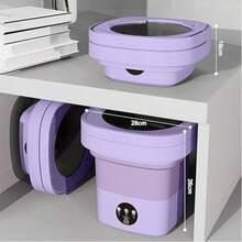 Mini Lavadora Plegable Portatil Color Violeta Antibacterial 8l ,lavadora Portátil De Ropa, Lavadora Pequeña Limpieza Profunda, Lavadora Con Centrifugado Adecuado Para Apartamento, Hogar, Dormitorios - Tipo de Enchufe A USA (110-127V) - Ver 4
